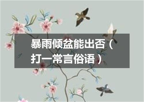 暴雨倾盆能出否（打一常言俗语）