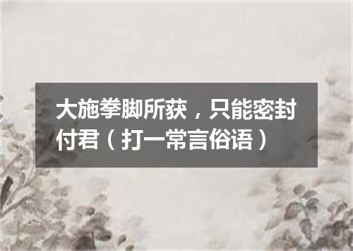 大施拳脚所获，只能密封付君（打一常言俗语）