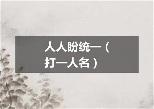 人人盼统一（打一人名）