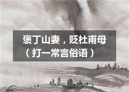 褒丁山妻，贬杜甫母（打一常言俗语）