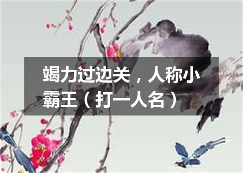 竭力过边关，人称小霸王（打一人名）