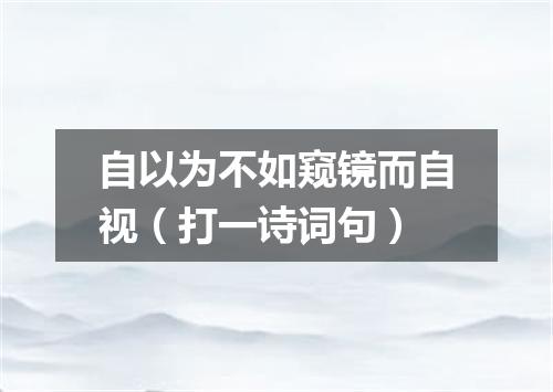自以为不如窥镜而自视（打一诗词句）