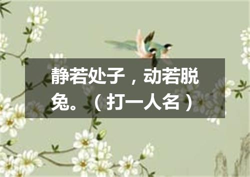 静若处子，动若脱兔。（打一人名）