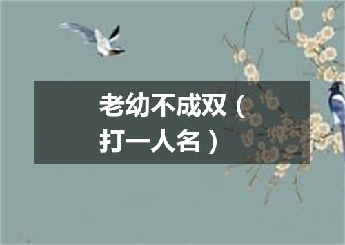 老幼不成双（打一人名）