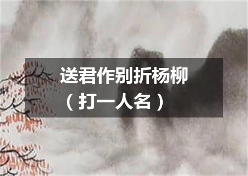 送君作别折杨柳（打一人名）