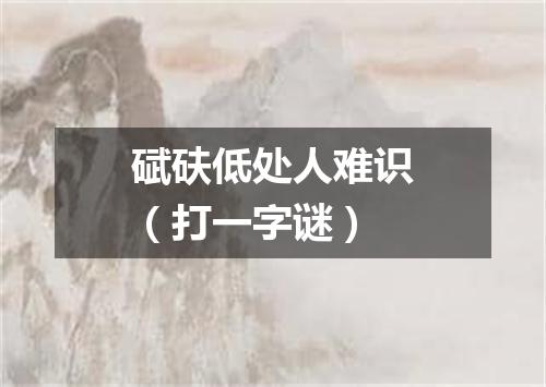 碔砆低处人难识（打一字谜）