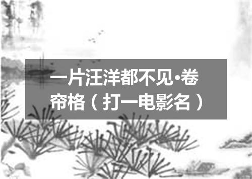 一片汪洋都不见·卷帘格（打一电影名）