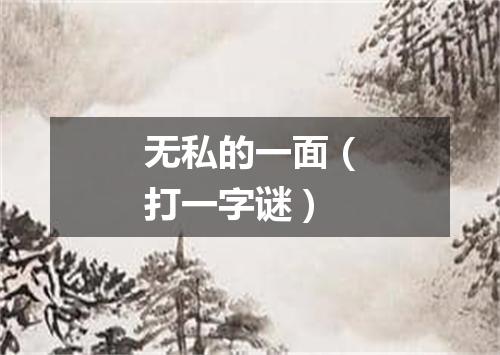 无私的一面（打一字谜）