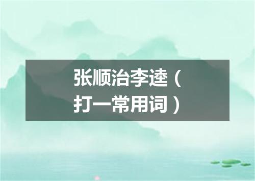 张顺治李逵（打一常用词）