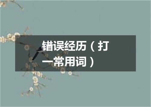 错误经历（打一常用词）