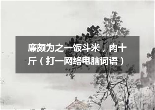 廉颇为之一饭斗米，肉十斤（打一网络电脑词语）
