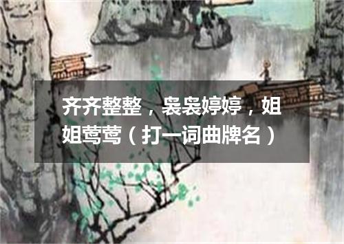 齐齐整整，袅袅婷婷，姐姐莺莺（打一词曲牌名）