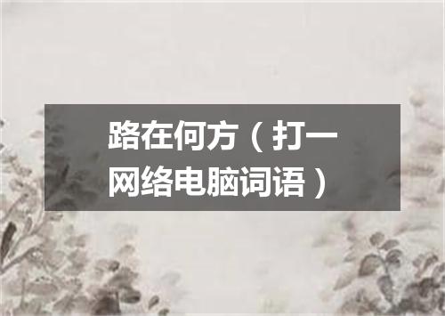 路在何方（打一网络电脑词语）