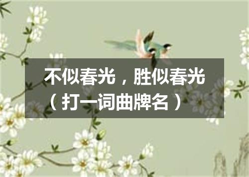 不似春光，胜似春光（打一词曲牌名）