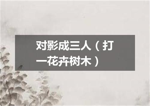 对影成三人（打一花卉树木）