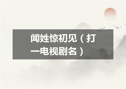 闻姓惊初见（打一电视剧名）