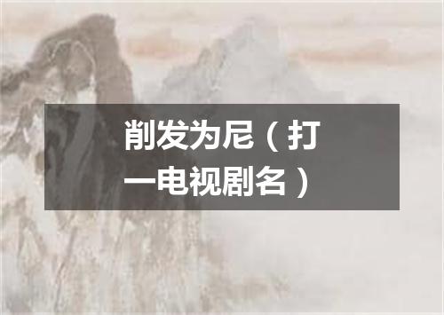 削发为尼（打一电视剧名）