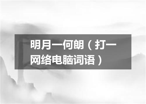 明月一何朗（打一网络电脑词语）