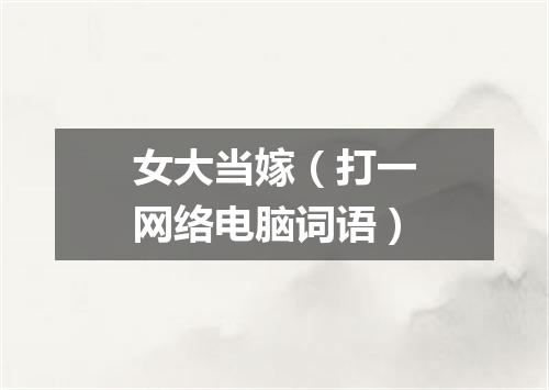 女大当嫁（打一网络电脑词语）