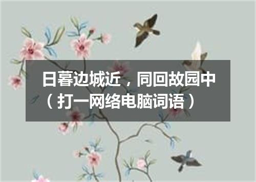 日暮边城近，同回故园中（打一网络电脑词语）