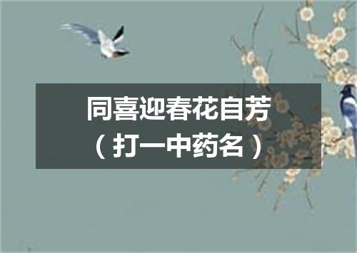同喜迎春花自芳（打一中药名）