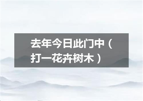 去年今日此门中（打一花卉树木）