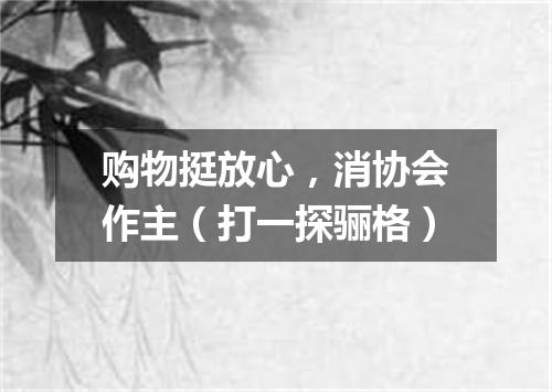购物挺放心，消协会作主（打一探骊格）