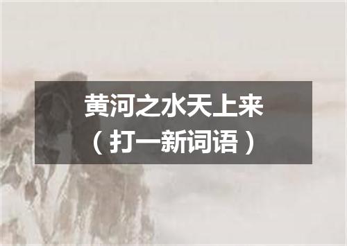 黄河之水天上来（打一新词语）