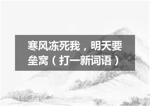 寒风冻死我，明天要垒窝（打一新词语）