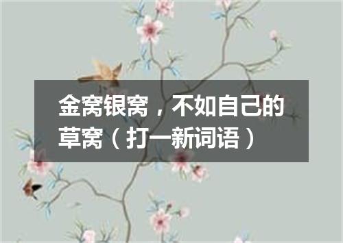 金窝银窝，不如自己的草窝（打一新词语）