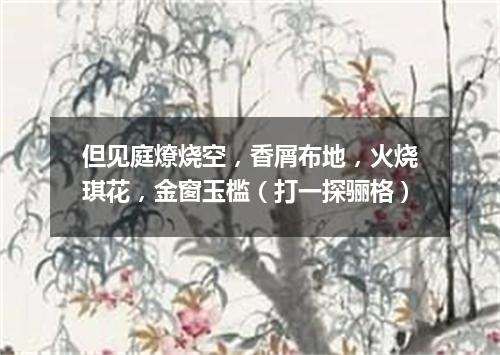 但见庭燎烧空，香屑布地，火烧琪花，金窗玉槛（打一探骊格）