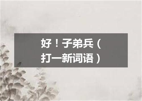 好！子弟兵（打一新词语）