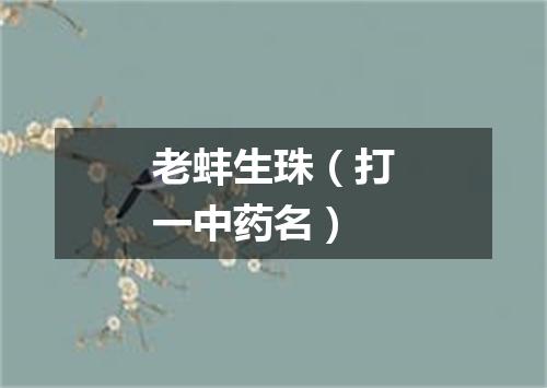 老蚌生珠（打一中药名）