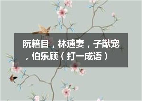 阮籍目，林逋妻，子猷宠，伯乐顾（打一成语）