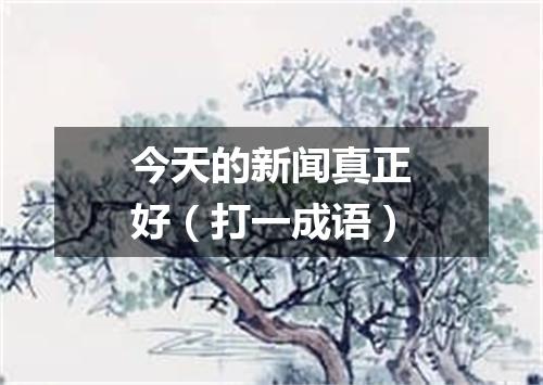 今天的新闻真正好（打一成语）