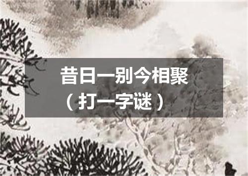 昔日一别今相聚（打一字谜）