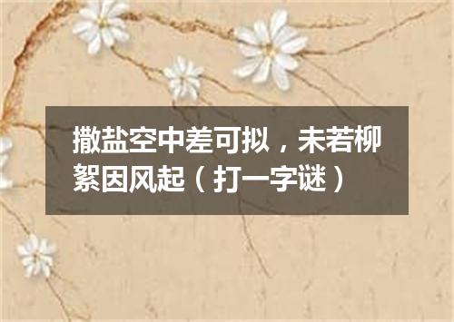 撒盐空中差可拟，未若柳絮因风起（打一字谜）