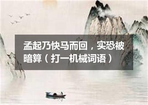 孟起乃快马而回，实恐被暗算（打一机械词语）