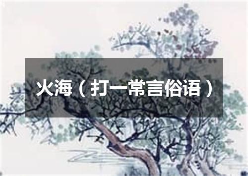 火海（打一常言俗语）