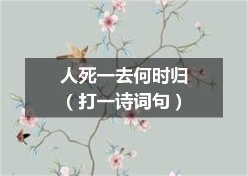 人死一去何时归（打一诗词句）