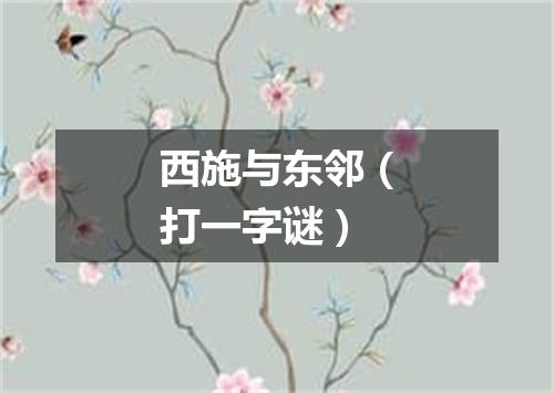 西施与东邻（打一字谜）