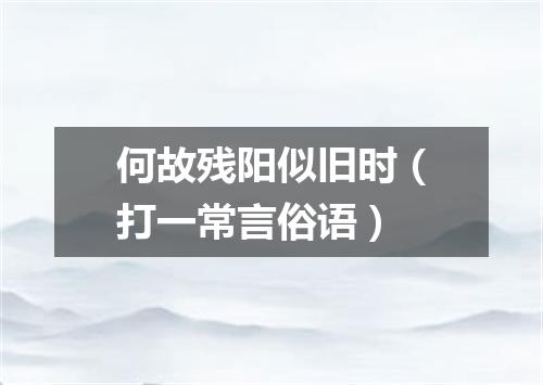 何故残阳似旧时（打一常言俗语）