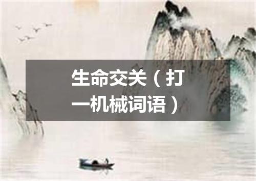 生命交关（打一机械词语）