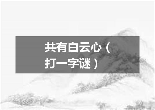 共有白云心（打一字谜）