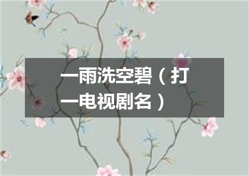 一雨洗空碧（打一电视剧名）