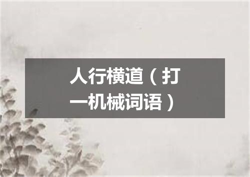 人行横道（打一机械词语）