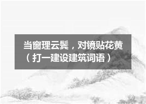 当窗理云鬓，对镜贴花黄（打一建设建筑词语）