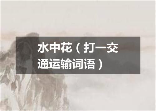 水中花（打一交通运输词语）