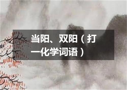 当阳、双阳（打一化学词语）