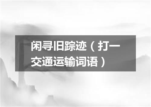 闲寻旧踪迹（打一交通运输词语）